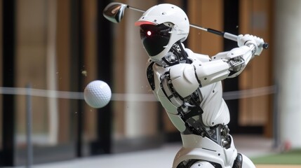 A robots mechanics replicating the perfect golf swing