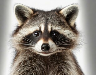 Portrait of a cute funny raccoon