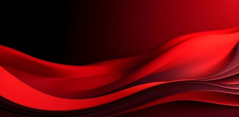 3d render. wavy red ribbons abstract background realistic flowing silk keynote ceremony poster banner with blank space - obrazy, fototapety, plakaty