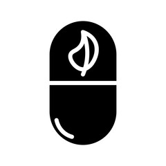 Capsule Drug Herb Glyph Icon