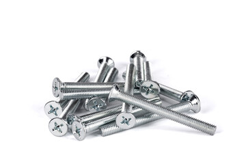 screws. Set of screws. Construction abstraction. Industrial background. Screws macro photo, screw background, steel screw, screw macro.