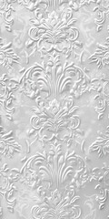 White wallpaper with damask pattern background
