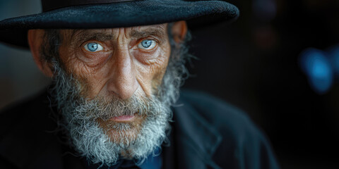 Generative AI, Portrait of religious orthodox jewish man, photo close up - obrazy, fototapety, plakaty