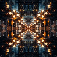 Obraz premium Symmetrical abstractions illuminated by the glow of progress