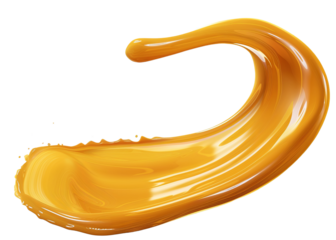 Caramel smear or swirl isolated on a transparent background, png file