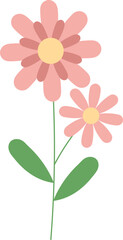 Minimalist Cartoon Flower Element