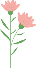 Minimalist Cartoon Flower Element