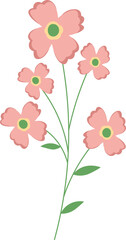 Minimalist Cartoon Flower Element