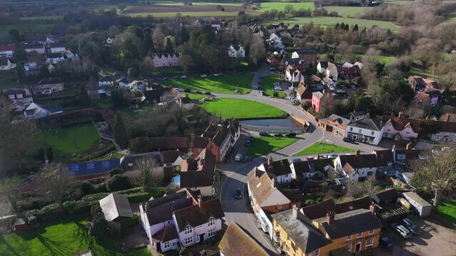 Finchingfield in Essex One of the Most Beautiful Villages in England Aerial View