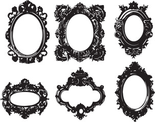 Obraz premium Set frames. Hand drawn vector illustration 