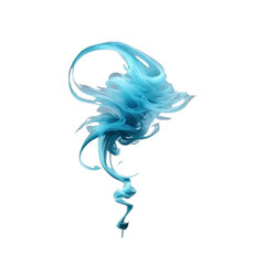 3D sky blue smoke isolated on a transparent background.