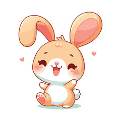 Easter adorable happy bunny vector 