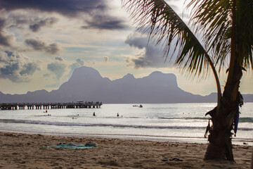 Sunset at Lio Beach, Palawan, Philippines.