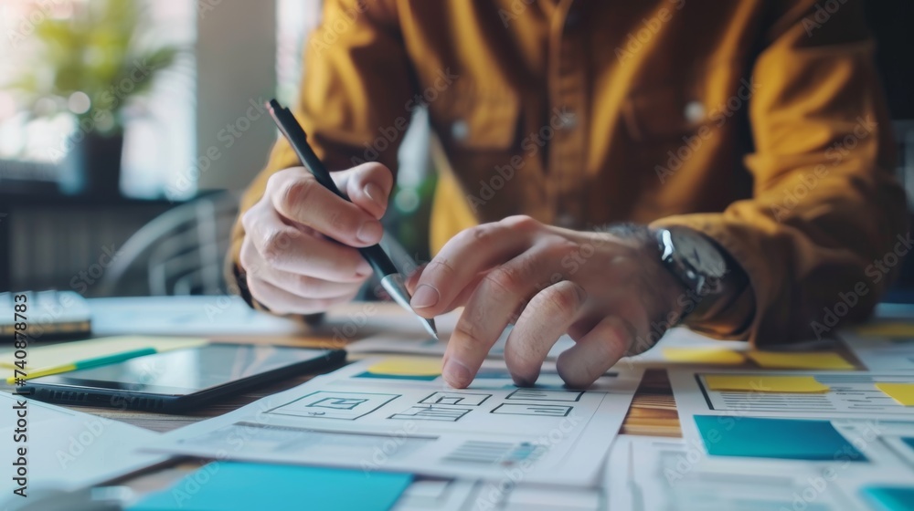 Poster Designer developing a graphic prototype application for UX