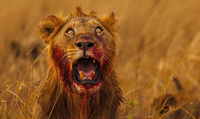 Fierce and untamed A lion's roar, bloodied and unstoppable