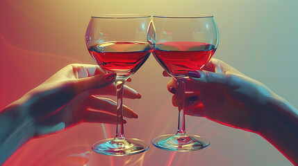 hands Holding Up Wine Glasses
