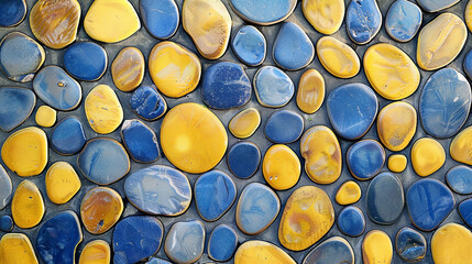 Colored sea pebbles on the coast
