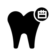 Calendar Dental Care Glyph Icon