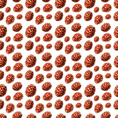 Watercolor seamless pattern with traditional New Year's attributes
