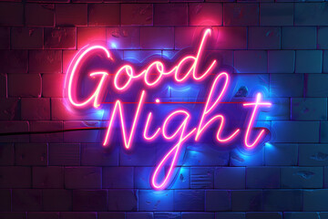 Good night with neon light sign.
