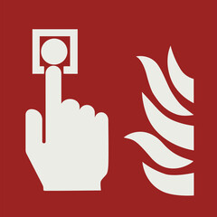 FIRE FIGHTING EQUIPMENT SIGNAL PICTOGRAM, FIRE ALARM CALL POINT ISO 7010 – F005, PNG
