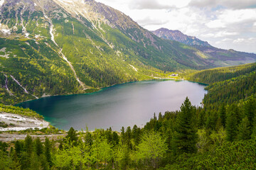 Morskie Oko mountain lake , spectacular panorama © eric
