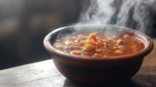 Bowl of steaming menudo