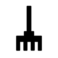 Gardening Rake Tool Glyph Icon