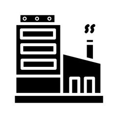 Factory Pollution Industry Glyph Icon