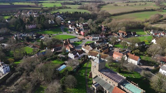 Finchingfield in Essex One of the Most Beautiful Villages in England Aerial View