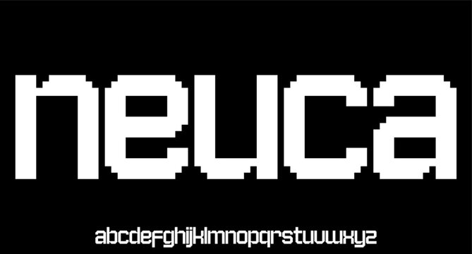byte 8bit modern, futuristic modern geometric font