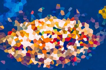 Abstract blue, texture wall blue, square cubes blue, background blue, illustration blue, textured blue, wallpaper blue, paint blue, blue background, blue illustration, blue canvas © Silesia