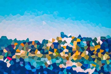 Abstract blue, texture wall blue, square cubes blue, background blue, illustration blue, textured blue, wallpaper blue, paint blue, blue background, blue illustration, blue canvas © Silesia