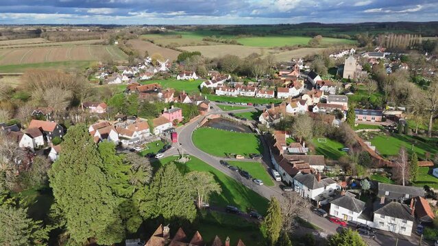 Finchingfield in Essex One of the Most Beautiful Villages in England Aerial View