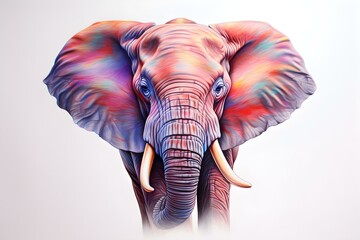 Obraz premium a simple drawing drawn with colored pencils Elephant. Concept That sounds like a lovely project! Would you like any specific guidance or tips for drawing an elephant with colored pencils?
