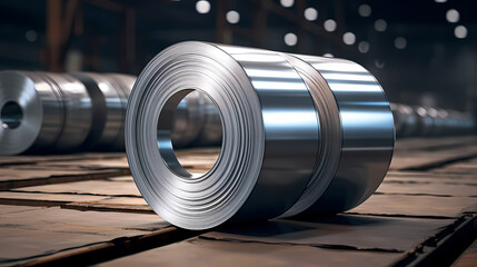 Stainless steel coils at factory site