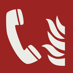 FIRE FIGHTING EQUIPMENT SIGNAL PICTOGRAM, FIRE EMERGENCY TELEPHONE ISO 7010 &ndash; F006, SVG