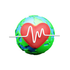 World Health Day icon 3d illustration or Health day icon 3d render or Health day app icon 3d render
