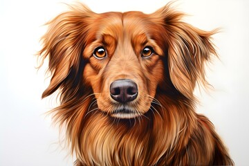 a simple drawing drawn with colored pencils Dog. Concept Topic, Colored Pencils, Dog