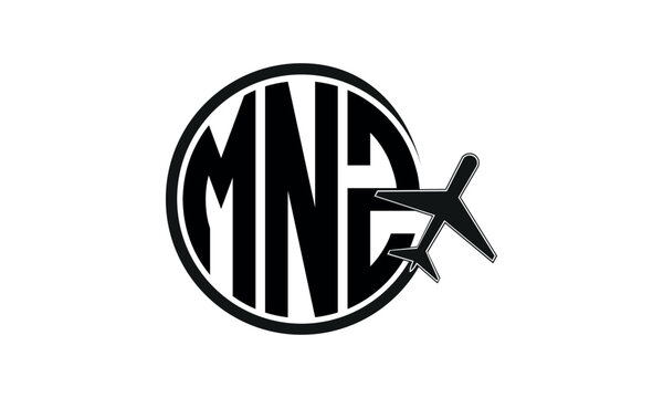 MNZ three initial letter circle tour & travel agency logo design vector template. hajj Umrah agency, abstract, wordmark, business, monogram, minimalist, brand, company, flat, tourism agency, tourist