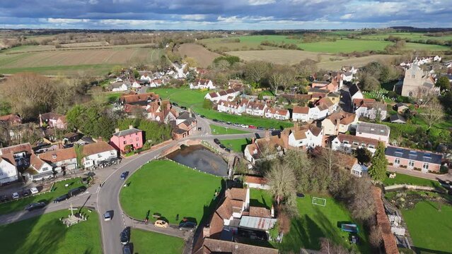 Aerial View of Finchingfield in Essex UK