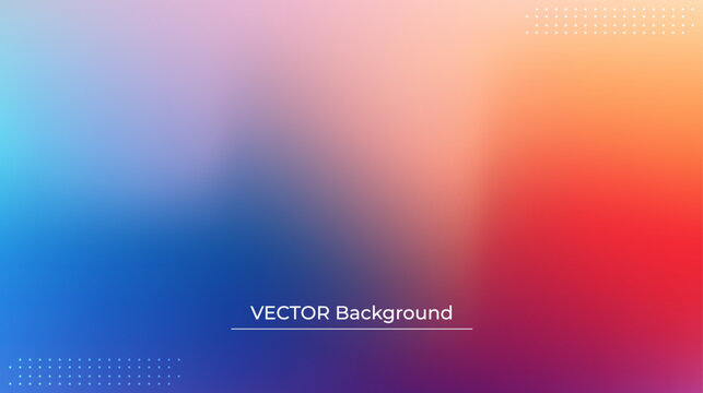Smooth and blurry colorful gradient mesh background. Modern bright rainbow colors. Easy editable soft colored vector banner template. Premium quality