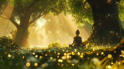 Magical Tree Meditation in Enchanted Forest