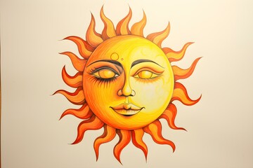 "Sun - A Basic Drawing Created with Colored Pencils". Concept Colored Pencil Drawing, Sun Illustration, Basic Art, Warm Colors, Artistic Creation