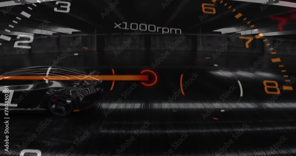 Poster Power Hungry 3D V8 Engine Accurately Working And Generating Power. Performance Sports Car And Engines Related 3D Animation.