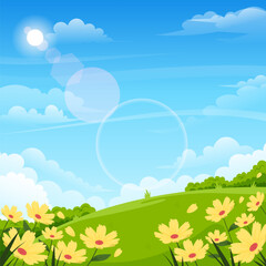 Summer Landscape Meadow Scenery Background