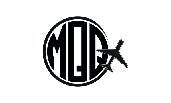 MQQ three initial letter circle tour & travel agency logo design vector template. hajj Umrah agency, abstract, wordmark, business, monogram, minimalist, brand, company, flat, tourism agency, tourist