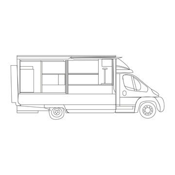 Vector illustration of a food truck logo design