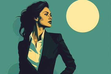 Illustration of a businesswoman Symbolizing empowerment and professional success in the corporate world