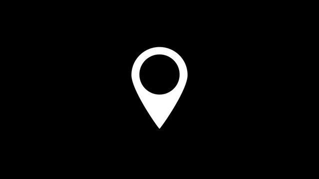 Animated of map pin concept. destination pin and icon. location icon